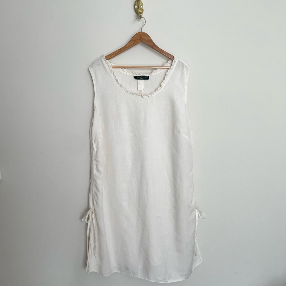 Vintage linen ruffle dress